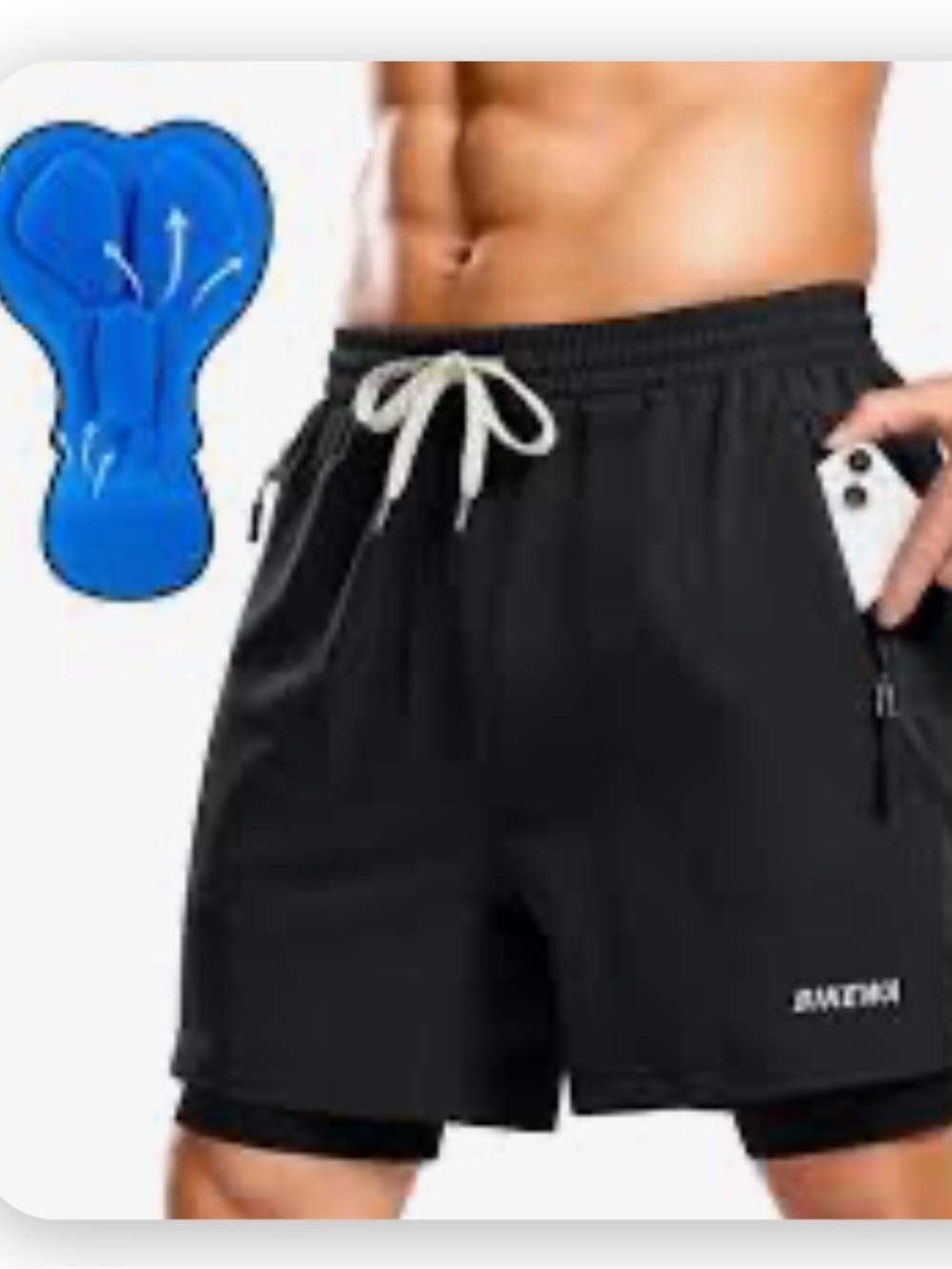Men's Bikewa Cycling shorts with inner short and padding Teal Blue. XL - Picture 10 of 10